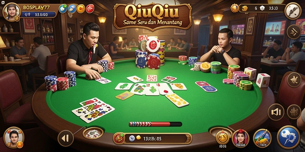 Gambar menunjukkan gameplay seru dari BOSPLAY77 dengan pemain aktif.