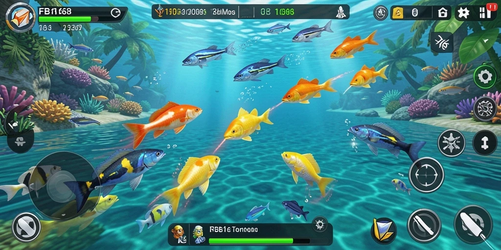 Tangkapan layar dari gameplay FB168 yang mendebarkan saat menangkap ikan.