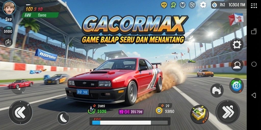 Screenshot GACORMAX menampilkan balapan mendebarkan dengan grafis menawan.