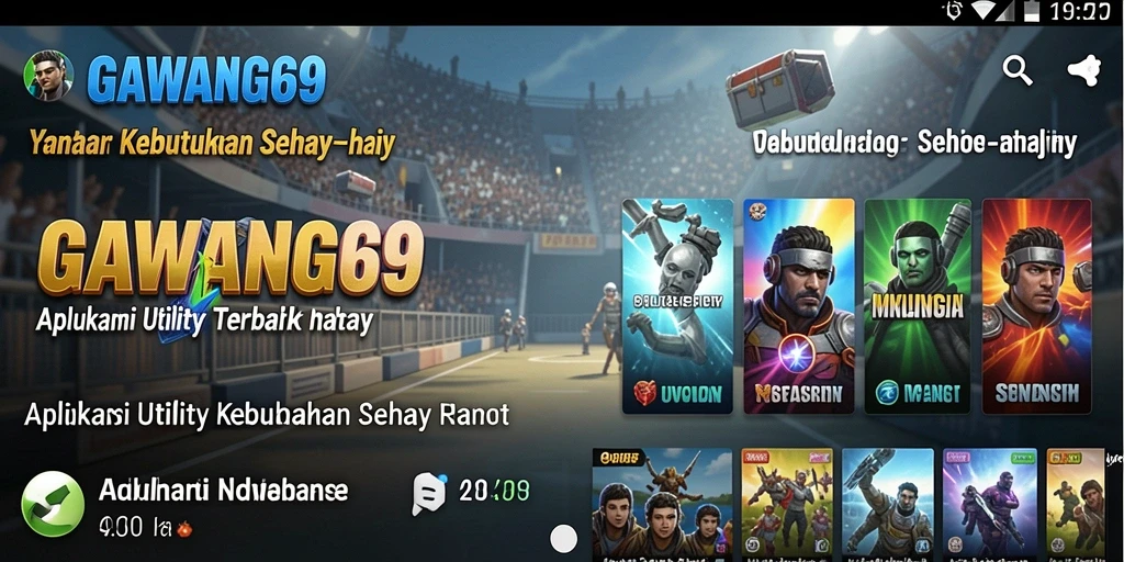Tampilan antarmuka aplikasi GAWANG69 yang sederhana dan efisien.