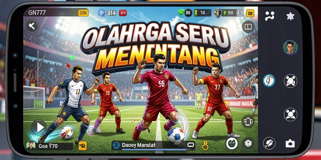 Screenshot gameplay GN777 dengan aksi olahraga yang mendebarkan.