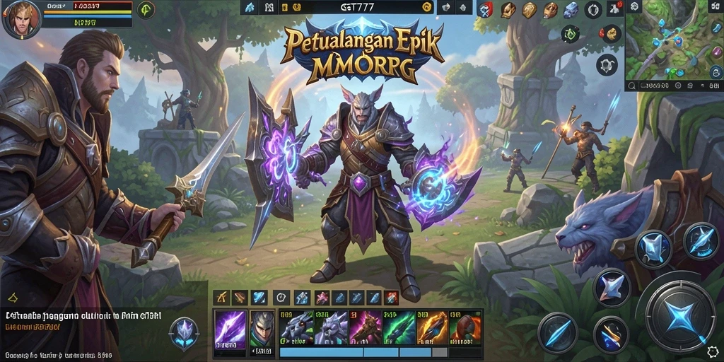 Screenshot utama GT777 menampilkan aksi seru dalam gameplay MMORPG.