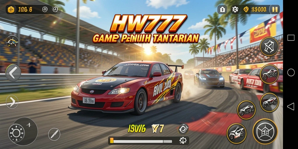 Gameplay balap seru dan kompetitif di HW777.