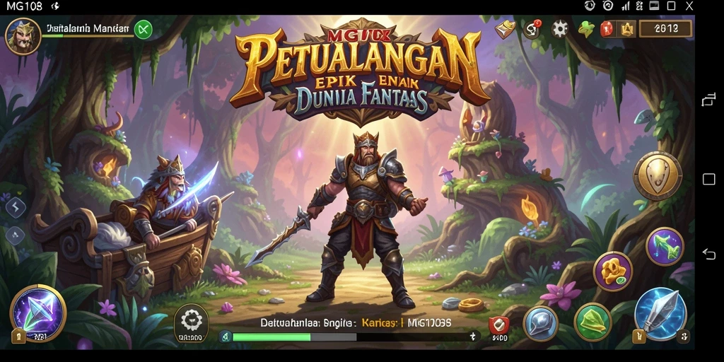 Tampilan gameplay MG108 yang epik dan penuh aksi RPG.