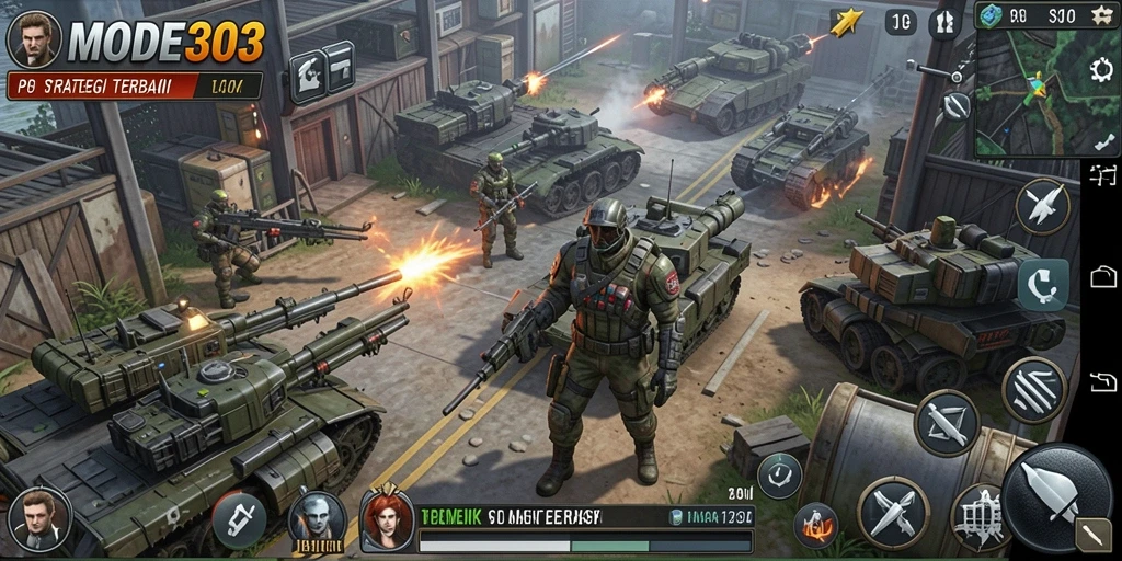 Tampilan gameplay menarik dari MODE303 dengan elemen strategi yang mendebarkan.