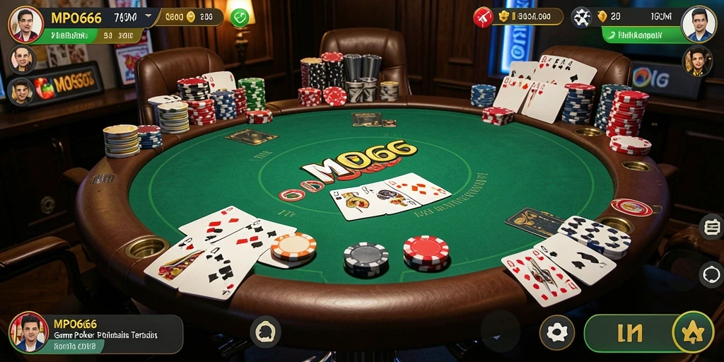 Tampilan gameplay poker yang seru dan menegangkan di MPO666.