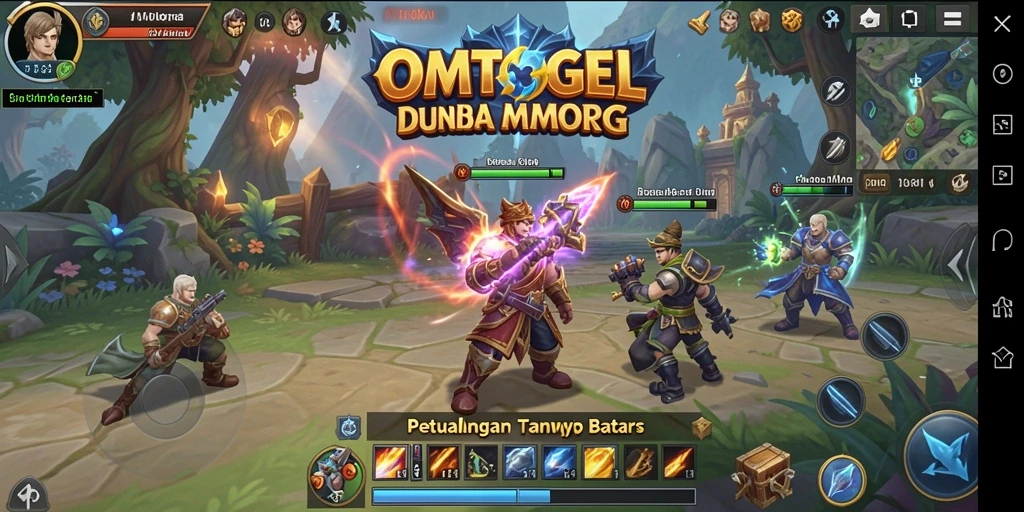 Tangkapan layar OMTOGEL menampilkan aksi seru dalam pertarungan MMORPG.