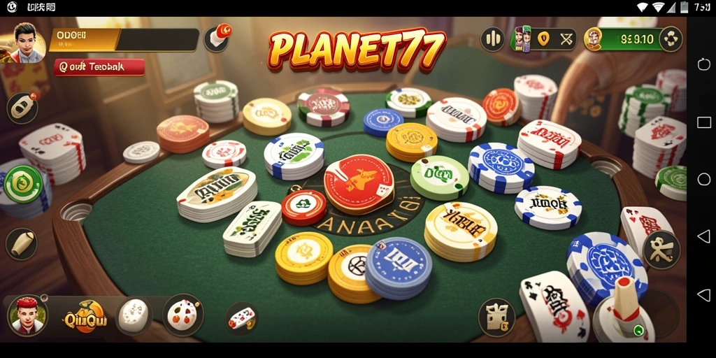 Tangkapan layar gameplay <strong>PLANET77</strong> yang menunjukkan keseruan permainan QiuQiu.