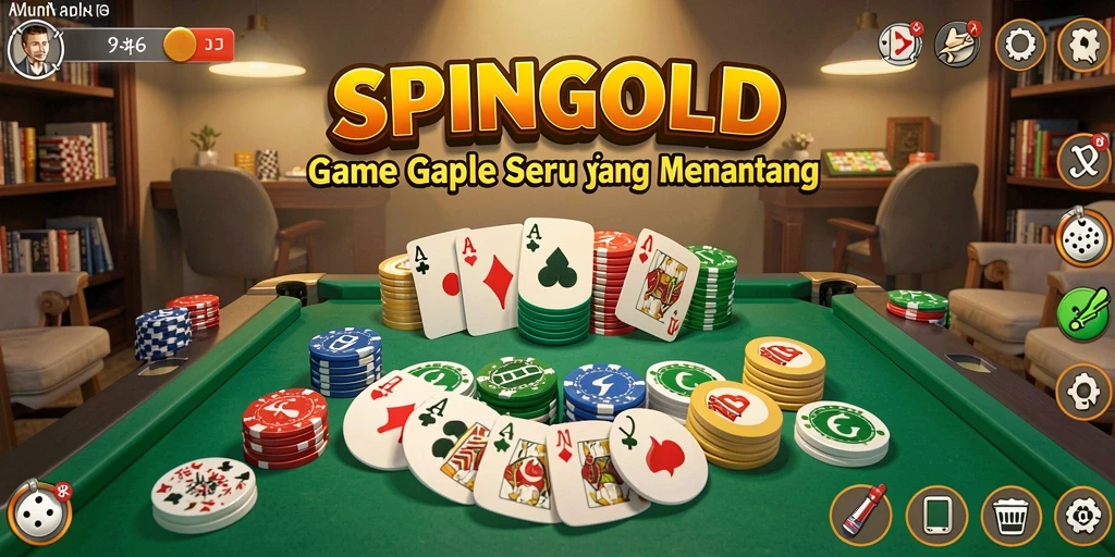 Tampilan gameplay SPINGOLD dengan aksi seru permainan Gaple.