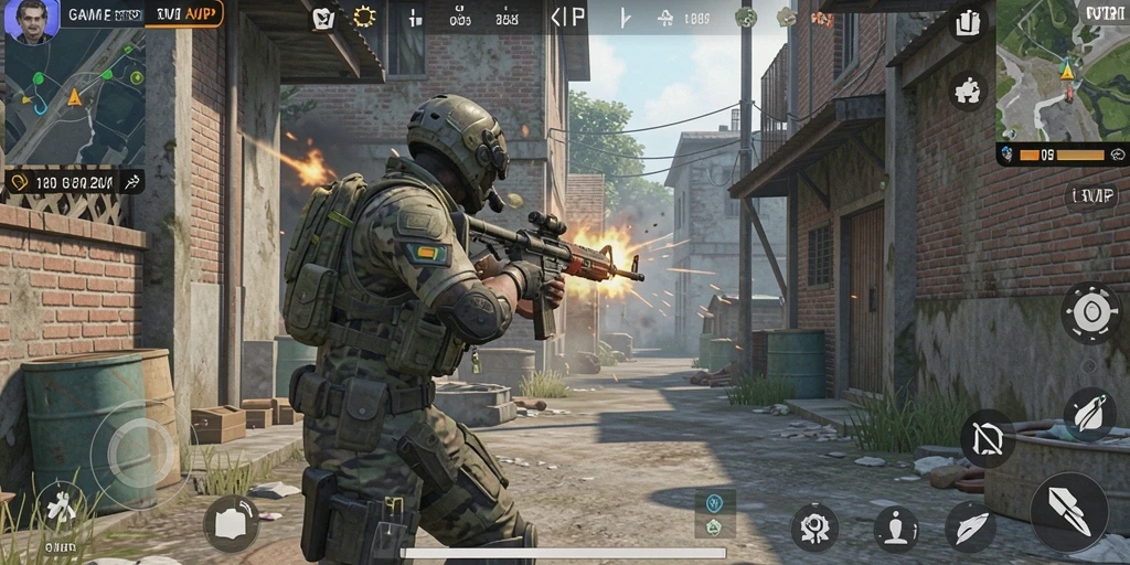 Tampilan gameplay seru di SVIP1 dengan aksi menembak yang intens.