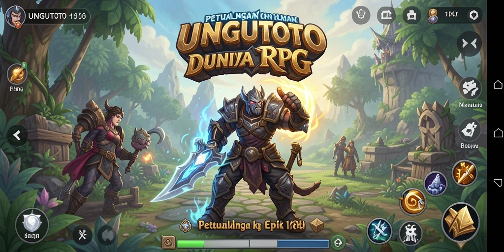 Screenshot gameplay UNGUTOTO yang menunjukkan pertarungan seru dan grafis yang menawan.